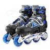 TIAN-E TE-665 Sport Aluminum Alloy + PE + PP Roller Skates - Black + Blue + Silver (Pair / M)
