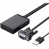 Ugreen VGA + USB Audio to HDMI Black Converter