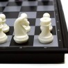 Chess and Checkers Folding Magnetic Board - Black and White