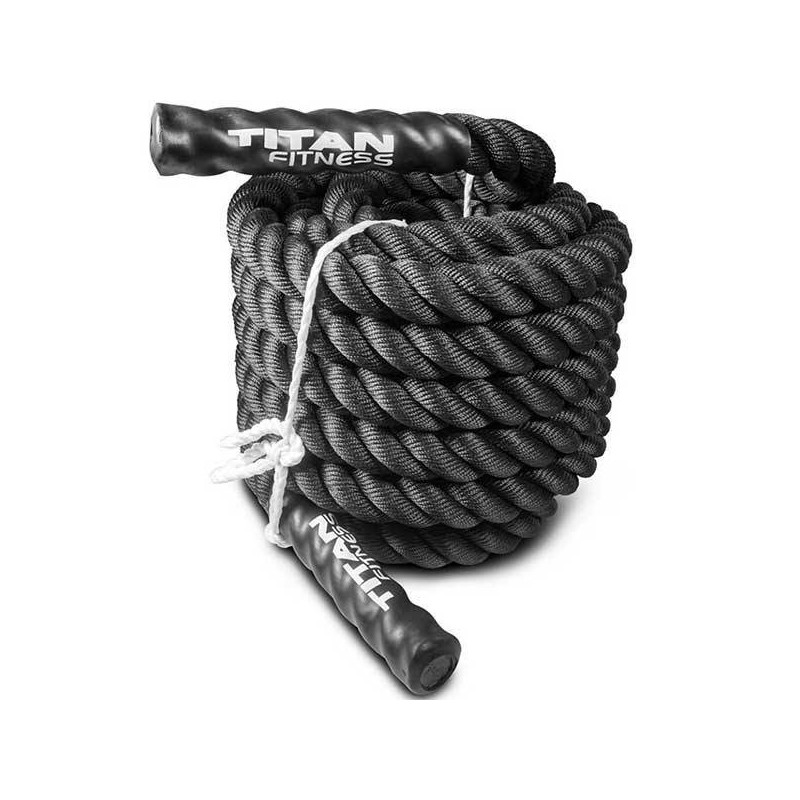 40' x 2" Battle Rope Black Poly Dacron
