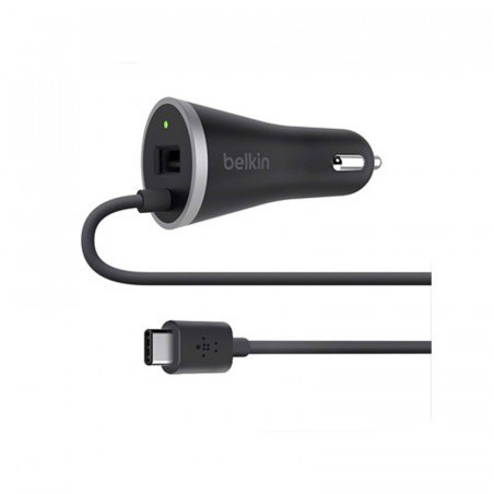 Belkin USB-C Car Charger with Hardwired USB-C Cable & USB