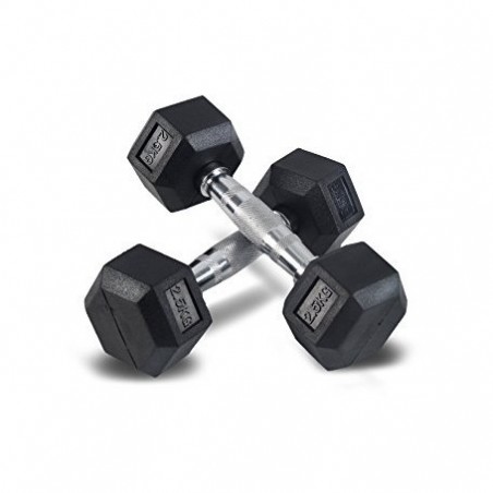 Rubber Hex Dumbbell 5 kg  (2.5kg x 2)