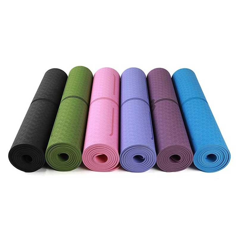 Ewedoos Eco Friendly Yoga Mat with Alignment Lines, TPE Yoga Mat Non Slip  Textured Surfaces ¼-Inch Thick High Density Padding To Avoid Sore Knees,  Perfect for Yoga, Pilates and Fitness (New Purple)