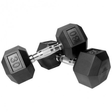 Rubber hex dumbbell 30 kg