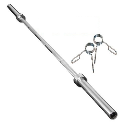 Heavy duty Olympic barbell bar 5 feet with two clips