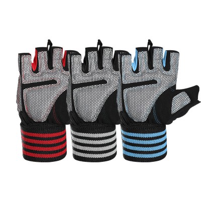 High Quality Training Fitness Gloves with long wrist support andbreathable material