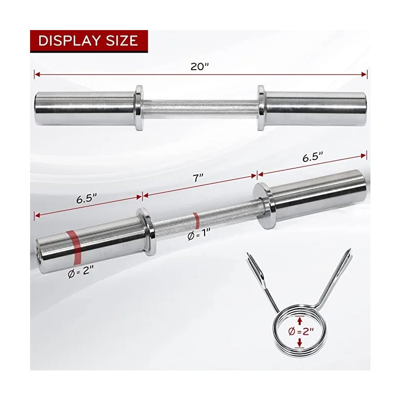Dumbbell stick pair Olympic Dumbbell bar 20'' for gym power lifting