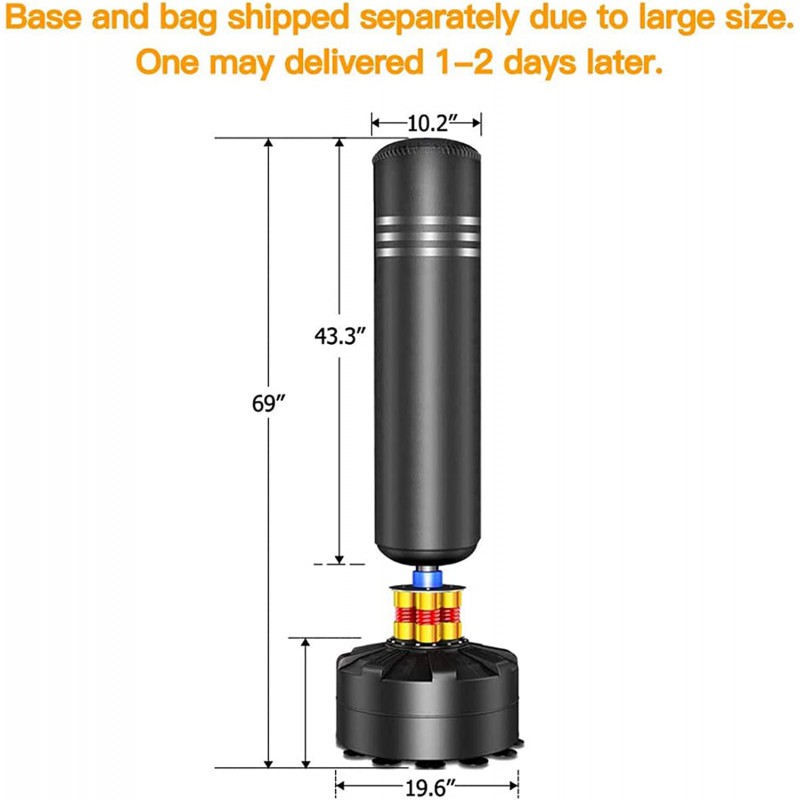 Free Standing Punching Bag with Suction cap 6 feet kickboxing bag