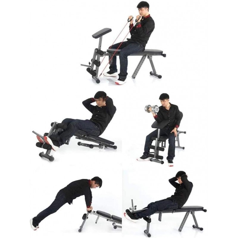 Adjustable Sit up dumbbell bench with leg extension and preacher curl