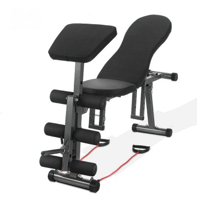 Adjustable Sit up dumbbell bench with leg extension and preacher curl