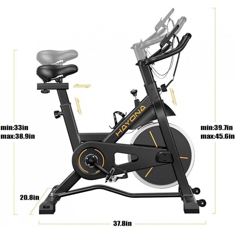 HAYONA Spinner Exercise bike stationery bike with 35lbs flywheel belt ...