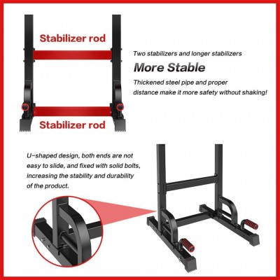 Kicode Power Tower, Workout Dip Station With Sit Up Bench, Home Gym