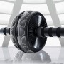 Abdominal workout roller with knee pad