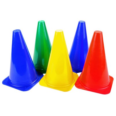 Multi color Plastic cone marker for sports training 9'' set of 6 pieces