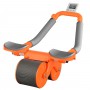 Automatic Rebound Ab Roller Wheel with Elbow Support, Timer, phone holder, and Dual-Wheel Design.