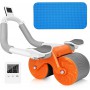 Automatic Rebound Ab Roller Wheel with Elbow Support, Timer, phone holder, and Dual-Wheel Design.