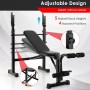 Weight Bench, Bench Press Set with Squat Rack and Bench for Home Gym Full-Body Workout combo set