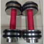 Rubber coated silver dumbbell set 2kg, 3kg, 5kg, 8kg, 10kg