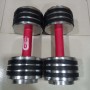 Rubber coated silver dumbbell set 2kg, 3kg, 5kg, 8kg, 10kg