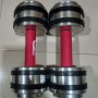 Rubber coated silver dumbbell set 2kg, 3kg, 5kg, 8kg, 10kg