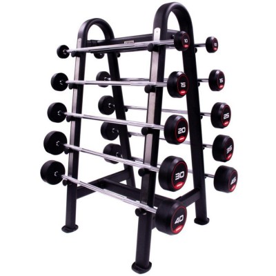 Rubber Coated Straight Fixed Barbell 10kg,15kg,20kg,25kg,30kg,