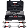 20kg Gym electroplating baking cast iron adjustable dumbbell with box and barbell extension bar