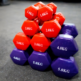 Rubber Coated Vinyl Dumbbell 1kg pair