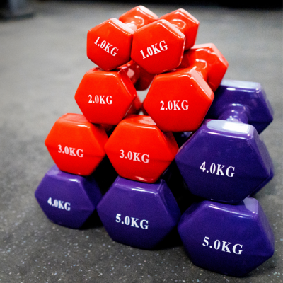 Rubber Coated Vinyl Dumbbell 3kg Pair