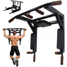 Wall mounted pull up and heavy  parallel dip bar