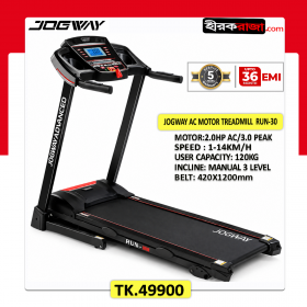 JOGWAY-RUN30 AC Motor 2. HP/3.0 Peak foldable Motorized Treadmill
