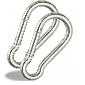 Safety Lock snap Hook for Rope,  Spring Snap Hook Carabiner (Silver), Outdoor Sports 6mm 2inch 1piece