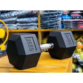 Rubber Coated  Hex Dumbbell 50Kg  (25kg x 2pcs)
