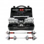 20kg Gym electroplating baking cast iron adjustable dumbbell with box and barbell extension bar